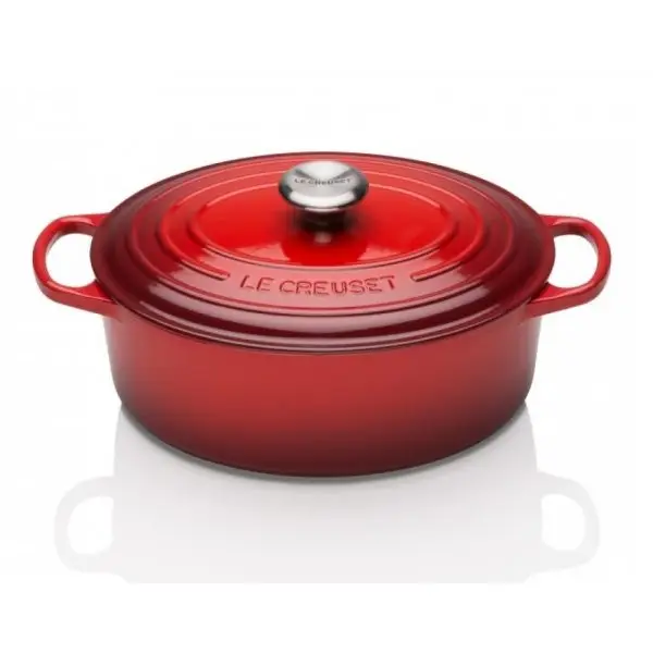 le-creuset-signature-cerise-red-29cm--oval-casserole. Fancy Cooking